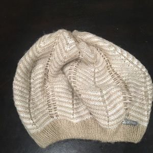 Calvin Klein knit beige and cream hat
